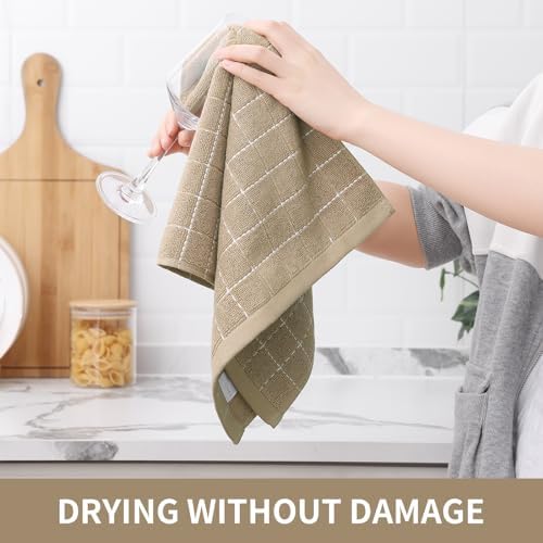 Homaxy 100% Cotton Terry Kitchen Towels, 8 Pack - Image 4
