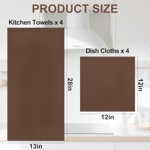 Homaxy 8 Pack 100% Cotton Kitchen Towels and Dishcloths Set - Image 4