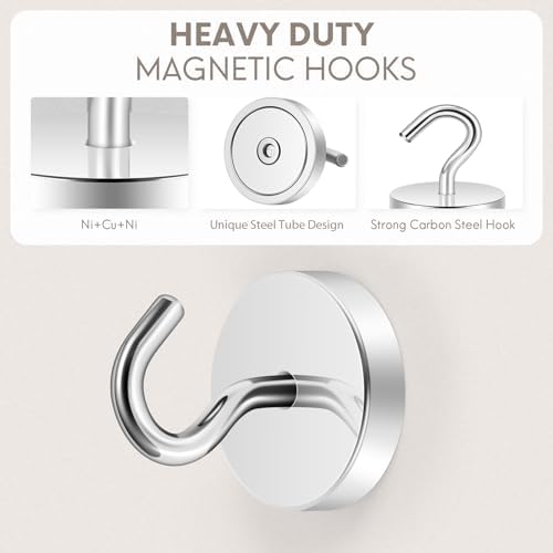 Neosmuk Magnetic Hooks, Cruise Ship Essentials, 120lb+ Heavy Duty Magnetic Hooks - Image 4