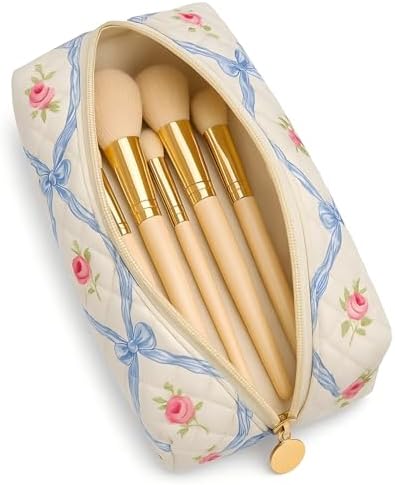 Large Pencil Case, Quilted Cotton Pencil Pouch, Cute Floral Pen Bag - Image 2