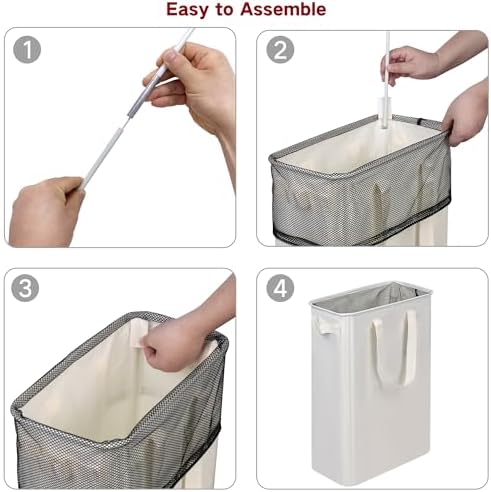 efluky Slim Laundry Basket, Narrow Laundry Hamper - Image 4