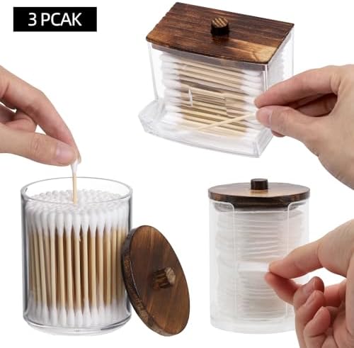 Tbestmax 4 Pack Qtip Holder Dispenser, 10/7oz Bathroom Container - Image 3