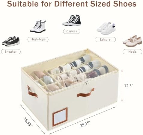 INSTY 1 Pack Shoe Organizer for Closet, Shoe Storage Organizer, Adjustable - Image 2
