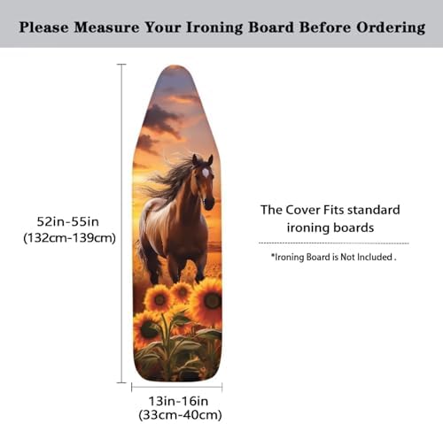 Sunflower Horse Ironing Board Cover Soft Fabric Cover Heat-Reflective Scorch - Image 5