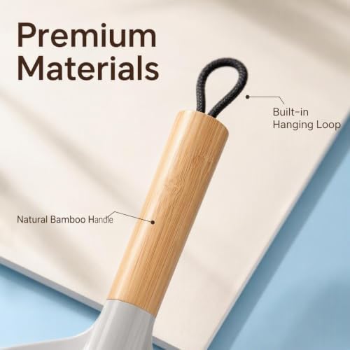 Dustpan and Brush Set with Bamboo Handle, Small Handheld Broom and Dustpan Combo - Image 5