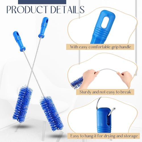 Baderke 2 Pcs Drain Brush Pipe Cleaning Tube Brush, 19.7 x 2 Inch - Image 3