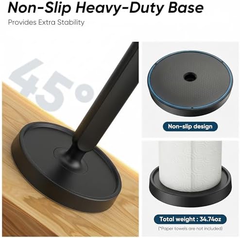 theaoo Paper Towel Holder Countertop, One-Handed Tear - Image 6