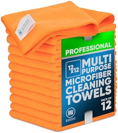 MW PRO Microfiber Cleaning Cloths Orange by MicrofiberWholesale