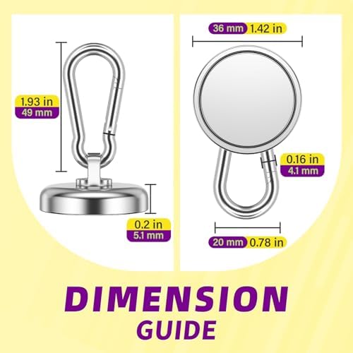 Magnetic Hooks 150 lbs Magnet Hooks Heavy Duty, 10 Pack Silver - Image 6