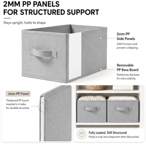 3-Pack Closet Storage Bins, Foldable Fabric Storage Baskets - Image 5