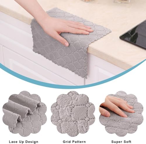 Homaxy 18 Pack Super Soft Absorbent Dish Cloths - Image 2