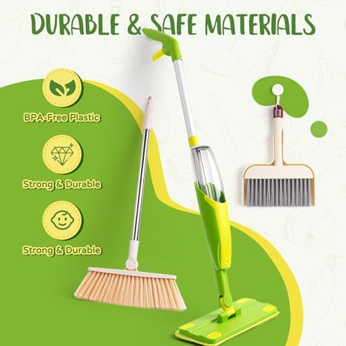 Kids Cleaning Toy Set, Mini Spray Mop Montessori Toys Pretend Play Cleaning Tool - Image 5