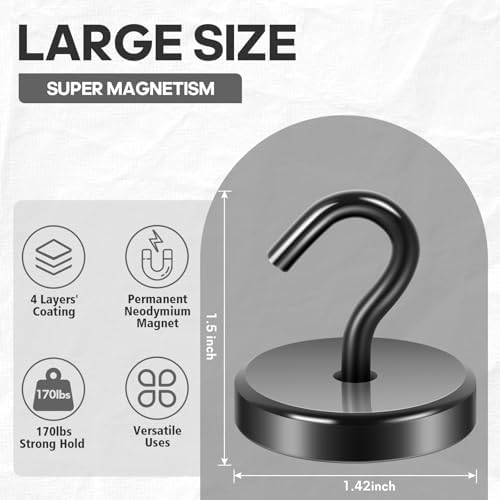Neosmuk Magnetic Hooks for Cruise Cabins, 170lb Heavy Duty, 4 Pack - Image 6