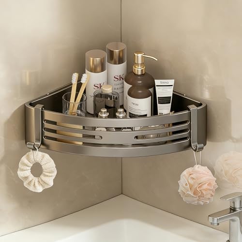 Corner Shower Caddy, No-Drilling Adhesive Shower Shelves by Fafua