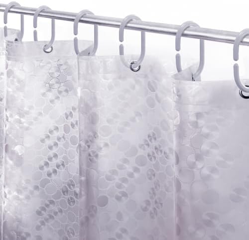LiBa Shower Curtain Liner PEVA Waterproof, 72x72 Clear Bubbles 12 Rings by Liba