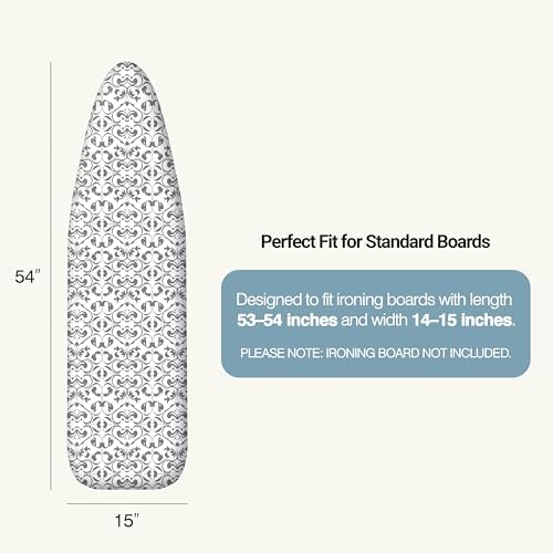 UniSimp Ironing Board Cover and Pad 15"x54" Extra Thick Natural Cotton - Image 2