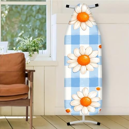 Nuxovilar Blue Gingham Daisies Ironing Board Cover 15x54 Polyester - Image 2