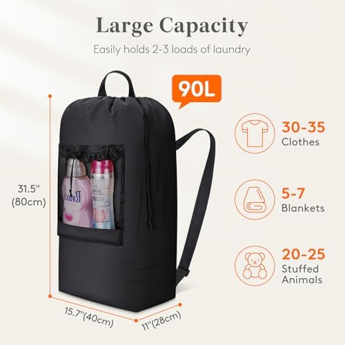 Lifewit Laundry Bag Backpack Travel - Image 2