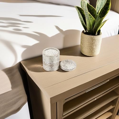 Natural Marble Canister, Cotton Swab Holder - Image 5