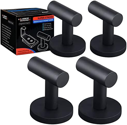 ULIBERMAGNET 4 Pack Strong Magnetic Coat Hooks, Heavy Duty Rubber Coated by ULIBERMAGNET