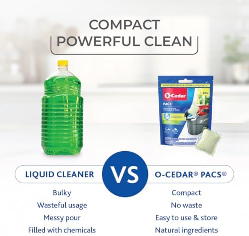 O-Cedar PACS Floor Cleaner, Crisp Citrus Scent – 10 Count | Enzyme-Powered Pods - Image 4