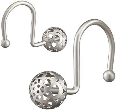 Gracelife 12Pcs Hollow Ball Shower Curtain Hooks Luxury Quality Rustproof - Image 4