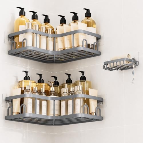 Veken Corner Shower Caddy 3-Pack, Advanced Rustproof Design&Stable Storage by Veken