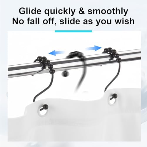Silkfly Stainless Steel Shower Curtain Hooks, Rust Resistant Glide Hooks - Image 3