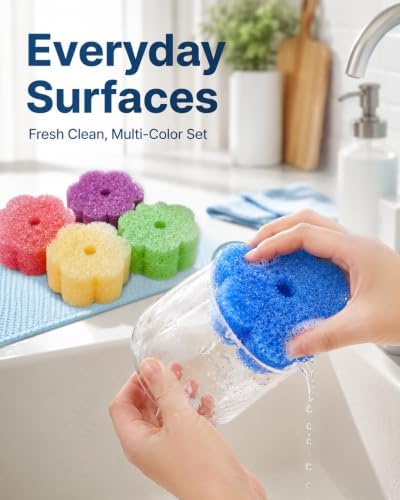 Scrub Flower Temperature-Sensitive Non-Scratch Dish Sponges - Image 7