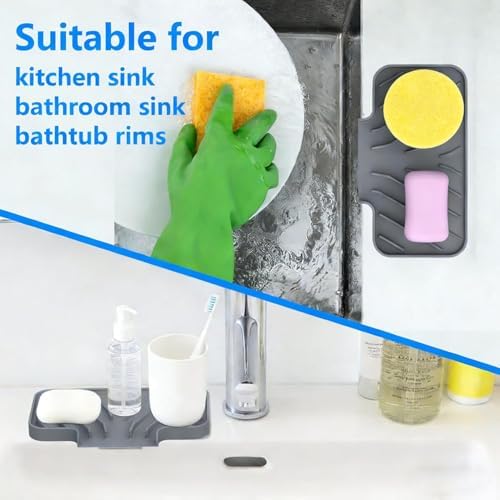 Sponge Holder for Kitchen Sink, Dish Sponge Holder Soap Tray - Image 6