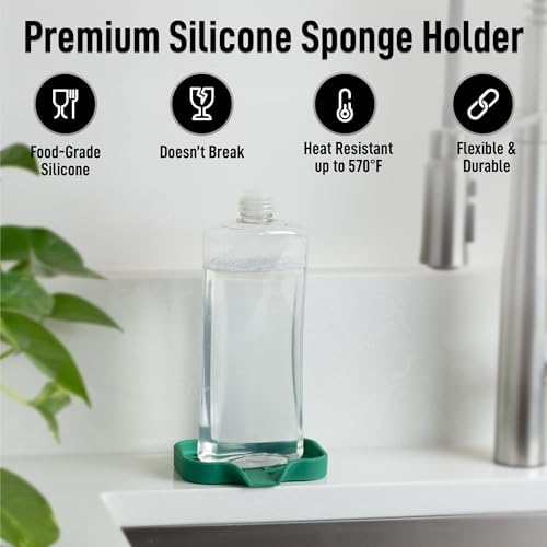 Zulay Kitchen Small Silicone Sponge Holder – Space-Saving Sink Organizer Tray - Image 5