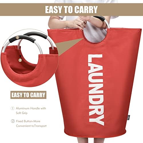 DOKEHOM 90L Large Laundry Basket Bag, Collapsible Tall Hamper - Image 4