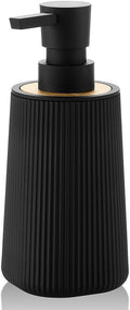 YAUKPH Small Soap Dispenser for Bathroom and Kitchen Bamboo Decor Black | by KellyHome