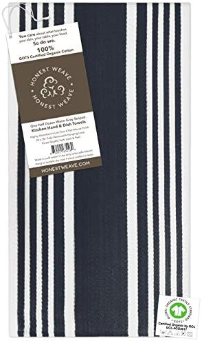 HONEST WEAVE GOTS Certified Organic Cotton Kitchen Hand and Dish Towel Sets - Image 2