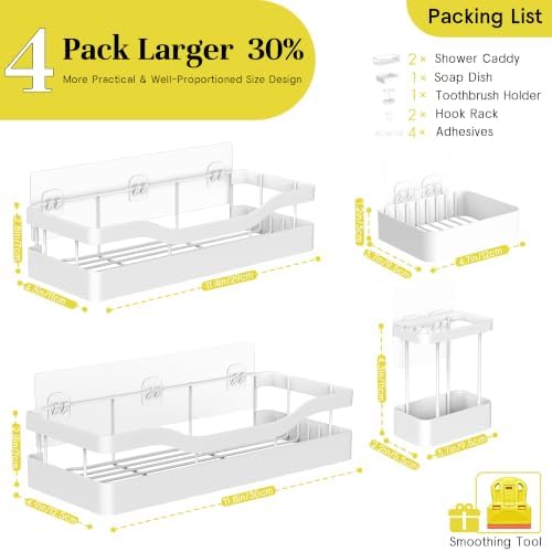 Heavy-Duty Adhesive Shower Shelves - Image 2