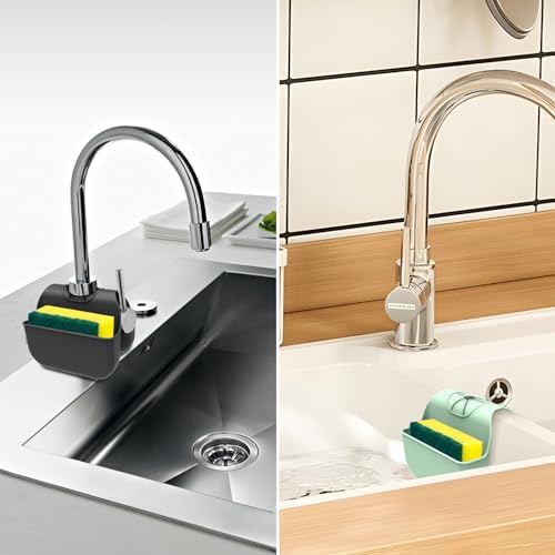 Sponge Holder for Kitchen Sink, Silicone Sink Saddle Caddy Organizer Rack - Image 6