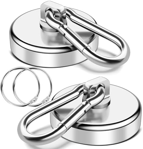 200Lbs Magnetic Carabiner Hook 2 Pcs Strong Magnetic Hooks Heavy Duty by VSKIZ