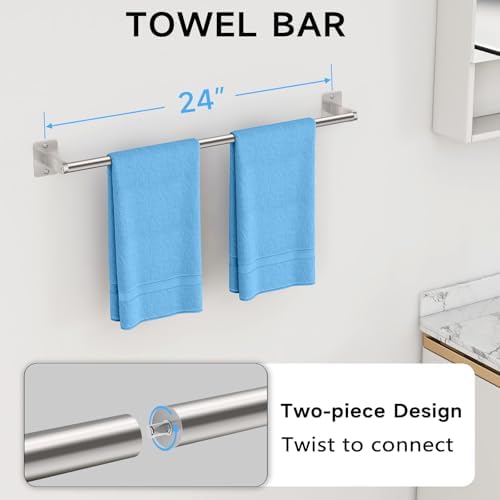 KLJKPA Brushed Nickel Bathroom Accessories Set - Image 2