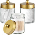 3PC Farmhouse Decor Qtip Holder Apothecary Jars by Komashr