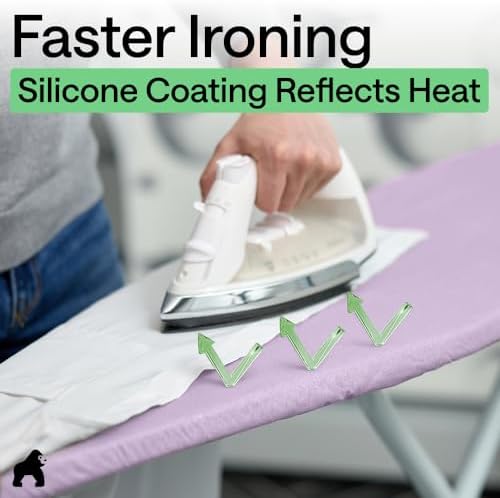 GORILLA GRIP Padded Ironing Board Cover, 15x54 Light Purple - Image 4