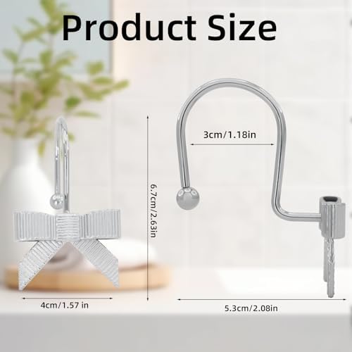 Decorative Shower Curtain Hooks, Luxury Bowknot Shower Curtain Rings, Modern - Image 2