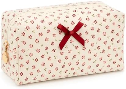 Large Pencil Case, Quilted Cotton Pencil Pouch, Cute Floral Pen Bag by OIMEIJewelry