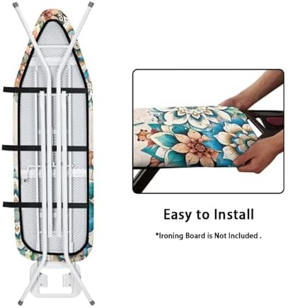 DISNIMO Boho Floral Dragonfly Ironing Board Cover and Pad 15x54 Standard Size - Image 5
