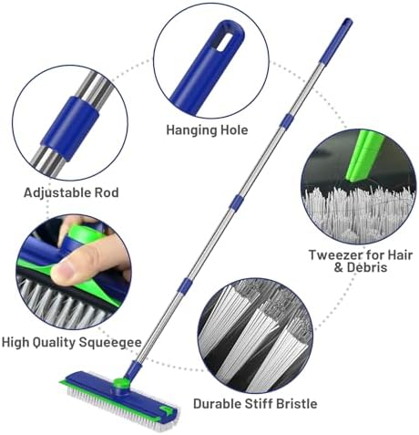 3 in 1 Floor Scrub Brush with Long Handle & Squeegee - Image 6