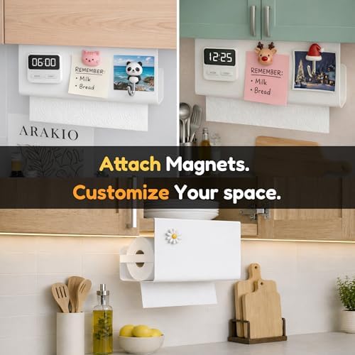 Arakio, Paper Towel Holder Under Cabinet No Drilling Kitchen Roll Dispenser - Image 6
