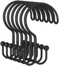 Bathway Black Shower Curtain Hooks Ring, Rust Proof Metal Shower Hooks by Bathway