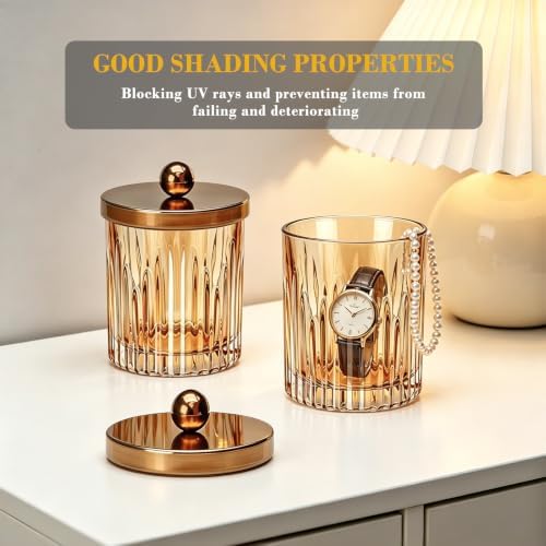 Flrolove 10oz 4 Pack Amber Glass Apothecary Jars - Image 2