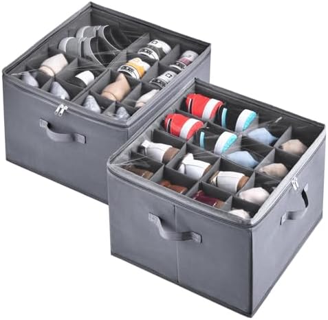 INSTY 2 Pack Shoe Organizer for Closet, Fits up to 32 Pairs, Adjustable by INSTY