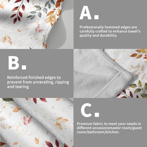 Fall Colorful Leaves Kitchen Tea Dish Towels 2 Pack Watercolor Eucalyptus Leaf - Image 5
