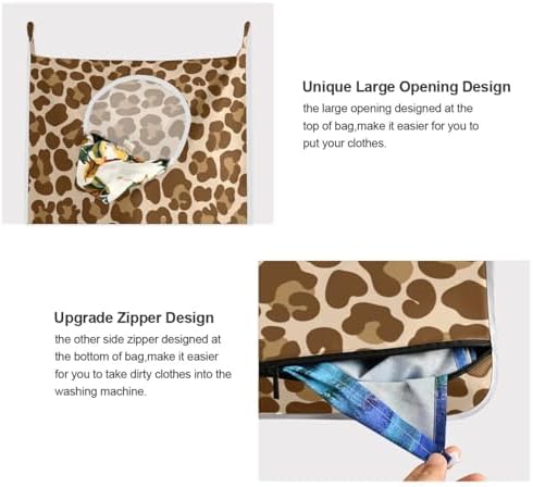 1PC Hanging Laundry Hamper Bag Over the Door Laundry Hamper Wall Hamper Large - Image 4